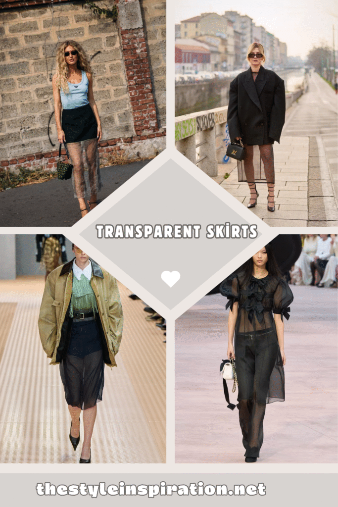 fall fashion trend 2025 transparent skirts image