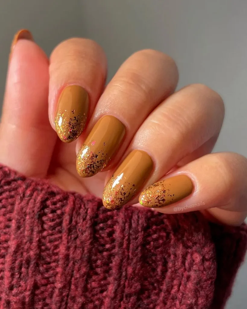 Fall nails Gold Foil Accents alt