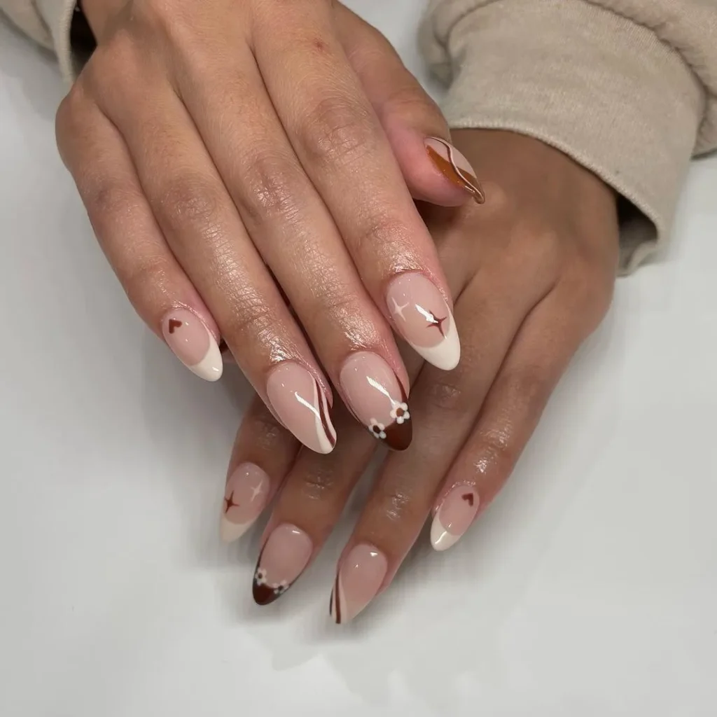 Fall Nails ideas Diagonal French Tips alt.