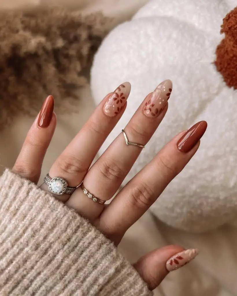 Fall Nails Terracotta & Cinnamon Tones alt.